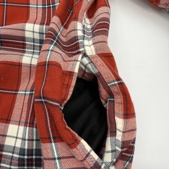 LL BEAN Mens Fleece Shacket Flannel Plaid Shirt Size XXL Button Long Sleeve Warm - Picture 7 of 10